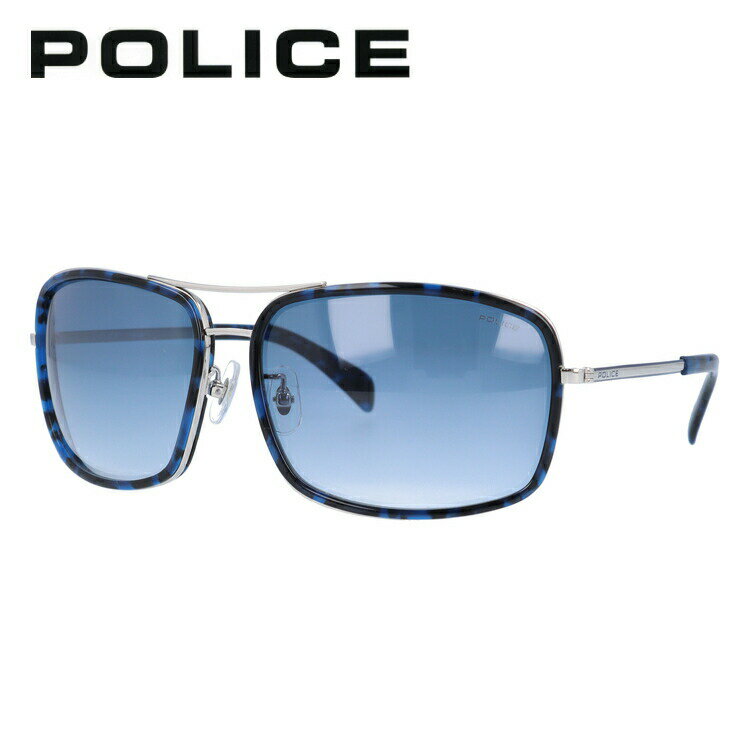 【訳あり】ポリス サングラス POLICE SPL270J 579B 61サイズ スクエア UVカット ［ハイカーブレンズ対応/タウン］ ラッピング無料 メンズ 大きめサイズ ビッグシルエット