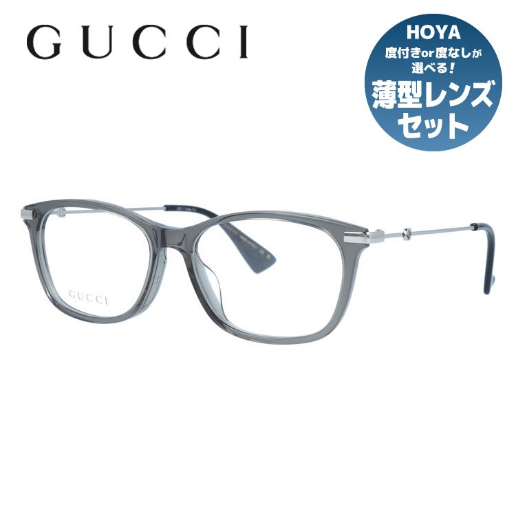 グッチ メガネフレーム インターロッキングG 伊達メガネ アジアンフィット GUCCI GG1061OA 003 54サイズ ウェリントン型 ユニセックス メンズ レディース ビー（蜂）