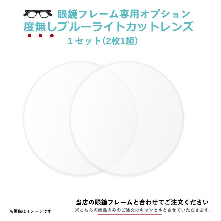 度無しブルーライトカットニコン・エシロール 撥水加工 UVカット(UV400)　片面非球面 レンズ 2枚1組