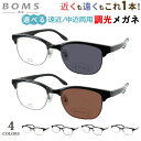 遠近両用 中近両用 老眼鏡 調光レンズ メンズ おしゃれ 男性 リーディンググラス サーモントブロー ウェリントン NB0009 遠くも近くも見える 近視 遠視...