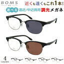 遠近両用 中近両用 老眼鏡 メンズ おしゃれ 男性 レンズの色が変わる 調光レンズ リーディンググラス サーモントブロー ボストン NB-0011 遠くも近くも...
