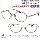 老眼鏡 メンズ レディース おしゃれ リーディンググラス オーバル メタルフレーム YM-19019 4カラー展開 鼻パッド付き 調整可能 +0.25刻み 左右...