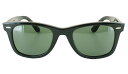 レイバン ウェイファーラー サングラス RB2140F 135831 52 メンズ レディース UVカット Ray-Ban WAYFARER ブラック 黒縁 グリーン カラーレンズ ウェリントン セルフレーム アジアンフィット 運転用 国内正規 男女兼用 プレゼント ギフト 保証書付き 3