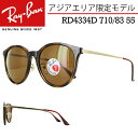 レイバン 偏光サングラス RB4334D 710/83 55サイズ Ray-Ban メンズ レディース UVカット アジアエリア限定モデル 大きめレンズ スクエア クリングス鼻パッド ブランド 国内正規 ハバナ ダークブラウン 偏光レンズ 紫外線対策 おしゃれ ギフト プレゼント 保証書付き