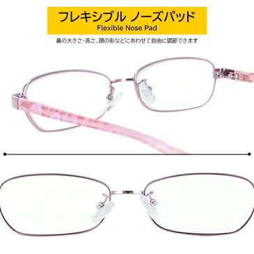 老眼鏡 ブルーライトカット おしゃれ レディース スクエア コンビフレーム UVカット 花柄転写プリント グレー/クリアレンズ 7度数展開 リーディンググラス シニアグラス +1.00/+1.50/+2.00/+2.50/+3.00/+3.50/+4.00 4540【定形外郵便で送料無料】
