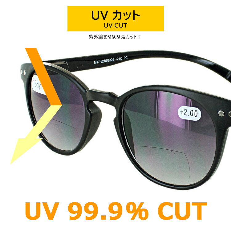 老眼鏡 サングラス 首掛け シニアグラス バイフォーカルレンズ メンズ レディース おしゃれ ネックリーダーズ ボストン IB6216 男性用 女性用 バネ蝶番 セルフレーム 3度数展開 1.5 2.0 2.5 40代 50代 2カラー ケース付き【送料無料 沖縄以外】