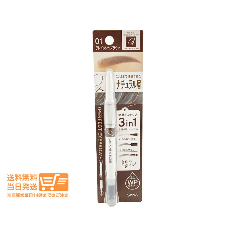 レビュー100円クーポン サナ ニューボーン パーフェクト アイブロウ 01 グレイッシュブラウン 0.4g