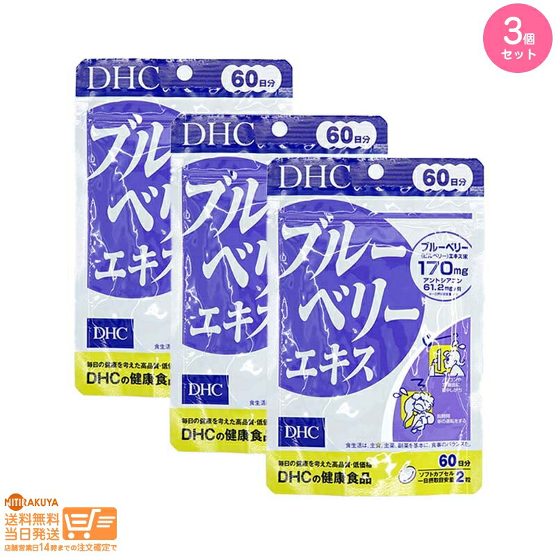 レビュー100円クーポン 【3点セット】DHC ブルーベリーエキス 60日分(120粒入) 追跡可能メール便配送