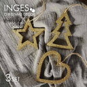INGE-GLAS GOODS(インゲグラス グッズ)ドイツ直輸入 ゴールドラメ加工オーナメント 木製 9cm 3個入 クリスマスツリー オーナメント クリスマ...