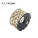 KAEMINGK(カイミング)オランダ直輸入 ホワイト&ゴールド リボン デコレーション ゴールドメッシュ 大 4.5cm×2m オランダ ヨーロッパ 北欧 お...
