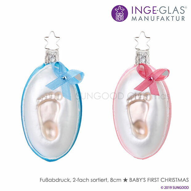 INGE-GLAS I[ig Fusabdruck[D][Ԃ񑫌^Ej̎qƏ̎q̃yA] BABY'S FIRST CHRISTMASC YhCc nhCh MANUFAKTUR CQOX}jt@N`[ NX}X [bp k NX}Xc[ TObh sungood 10090S019[D][48]