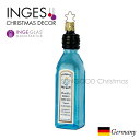 楽天SUNGOOD　サングッドINGE-GLAS クリスマスツリー オーナメント ドライジン ブルー ガラス 原産国ドイツ ハンドメイド MANUFAKTUR インゲグラスマニュファクチャー クリスマス 北欧 スピリッツ お酒 ボトル ヨーロッパ 北欧 クリスマスツリー サングッド sungood 10152S020[G][314]