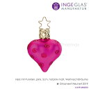 INGE-GLAS オーナメント Herz mit Punkten hotpink matt  CHRISTMAS VISIONSライン 原産国ドイツ ハンドメイド MANUFAKTUR インゲグラスマニュファクチャー クリスマス 北欧 クリスマスツリー サングッド 10037S019