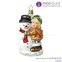 100159 INGE-GLAS(インゲ・グラス)MANUFAKTUR(マニュファクチャー)ドイツ直輸入 ゆきだるまのお友達 12.5cm クリスマス クリスマ...