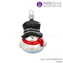 100174 INGE-GLAS(インゲ・グラス)MANUFAKTUR(マニュファクチャー)ドイツ直輸入 雪だるま 9.5cm クリスマス クリスマスツリー オ...