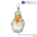 INGE-GLAS オーナメント 雪玉で遊ぶ女の子 11cm 原産国ドイツ ハンドメイド MANUFAKTUR インゲグラスマニュファクチャー クリスマス ヨーロッパ 北欧 クリスマスツリー サングッド sungood 10089S020[K][196]