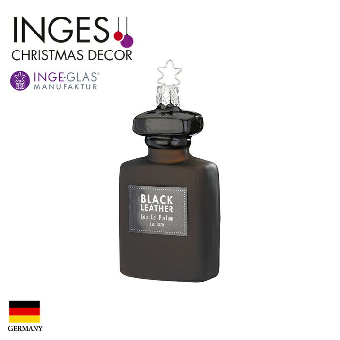 INGE-GLAS クリスマスツリー オーナメント ドイツ MANUFAKTUR（インゲ・グラス） ブラックレザー 黒革 香水 blackleather perfume 黒 9cm ヨーロッパ 北欧 クリスマスツリー サングッド sungood 10172S022 [100353]