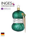 INGE-GLAS クリスマスツリー オーナメント ドイツ MANUFAKTUR（インゲ グラス）毛糸 グリーン 編み棒付き 11cm ヨーロッパ 北欧 クリスマスツリー サングッド sungood 10196S022 100374