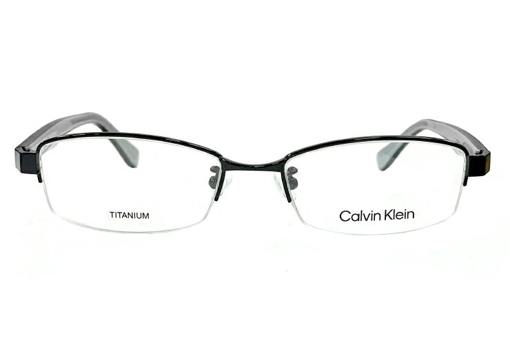 カルバンクライン メンズ メガネ ck5304a-001 calvin klein 眼鏡 [ 度入り ダテ眼鏡 クリアサングラス 老眼鏡 として対応可能 ] 【 度付き 対応 無料 】 ck5304a 001 度あり めがね カルバン・クライン チタン メタル フレーム ナイロール ハーフリム 黒ぶち