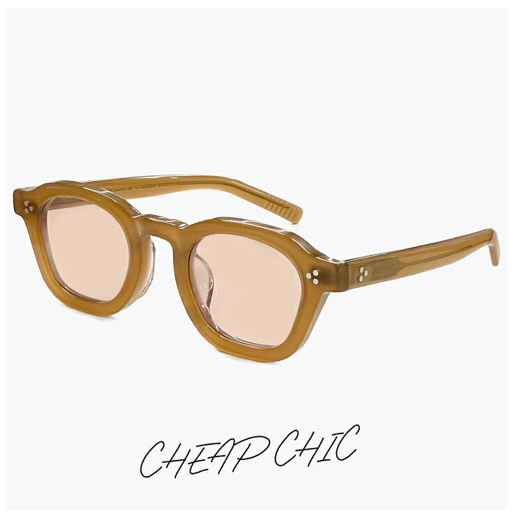 Rakuten - サングラス CHEAP CHIC cc5027 br メンズ レディース ユニセックス モデル ブランド 個性的 おしゃれ かわいい ボスリントン 型 太 フレーム ブラウン uvカット ライト 薄い色 ライトブラウン ライトカラー レンズ