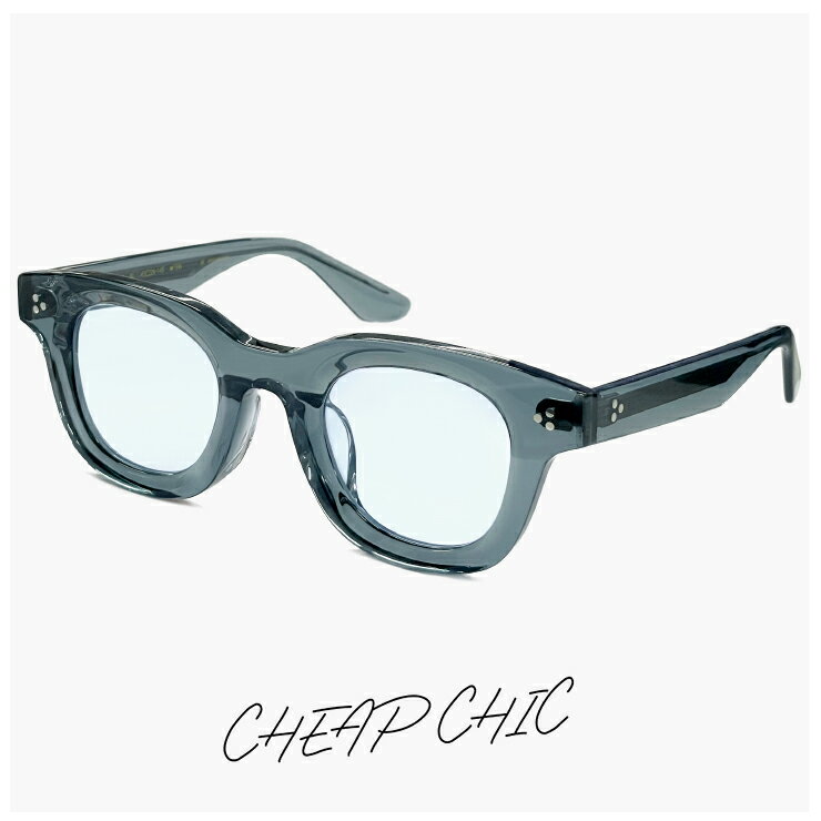 Rakuten - CHEAP CHIC サングラス cc5029 bl メンズ レディース ユニセックス モデル ブランド 個性的 おしゃれ かわいい ウェリントン 型 太 フレーム クリアライトブルー uvカット 薄い色 ライト ブルースモーク レンズ チープシック