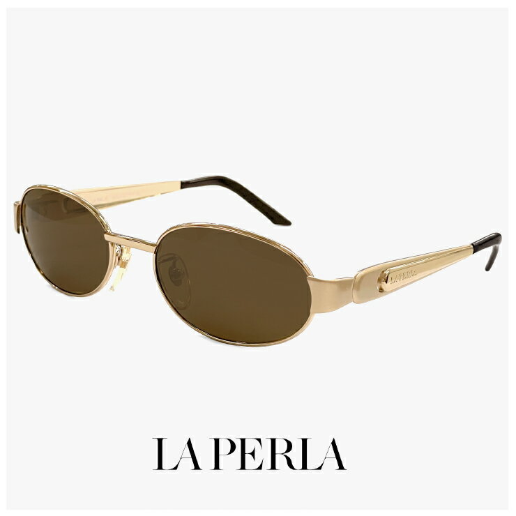 Rakuten - La Perla ラペルラ サングラス spe500-349 オーバル 型 レディース メンズ ユニセックスモデル メタル フレーム イタリア製 ゴールド / マットゴールド カラー バネ蝶番