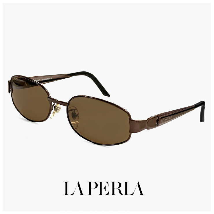樂天商城 - La Perla ラペルラ サングラス spe501-q93 レディース メンズ ユニセックスモデル メタル フレーム バネ蝶番 イタリア製 ブラウン カラー