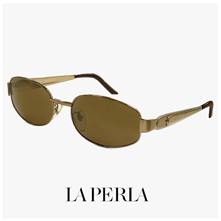 Rakuten - La Perla ラペルラ サングラス spe501-r09 レディース メンズ ユニセックスモデル メタル フレーム バネ蝶番 イタリア製 アンティークゴールド カラー