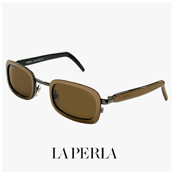 La Perla ラペルラ サングラス spe503-t27 レディース メンズ ユニセックスモデル スクエア 型 セル巻き フレーム イタリア製 マットゴールド カラー