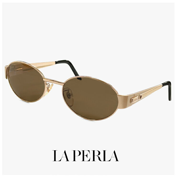 Rakuten - La Perla ラペルラ サングラス spe505-349 オーバル 型 レディース メンズ ユニセックスモデル メタル フレーム イタリア製 ゴールド / マットゴールド カラー バネ蝶番