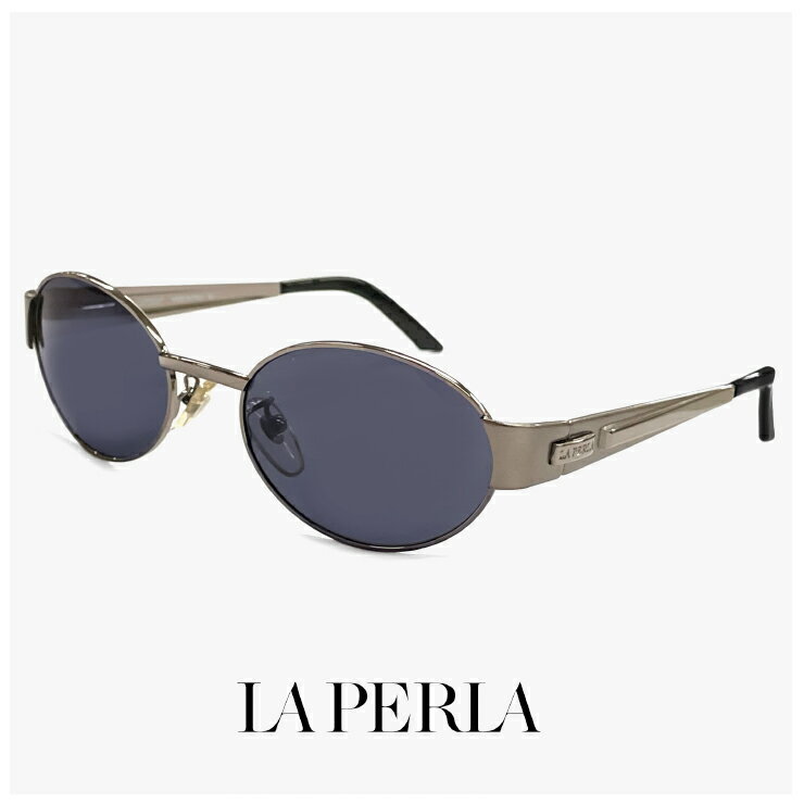 Rakuten - La Perla ラペルラ サングラス spe505-584 オーバル 型 レディース メンズ ユニセックスモデル メタル フレーム イタリア製 シルバー カラー バネ蝶番