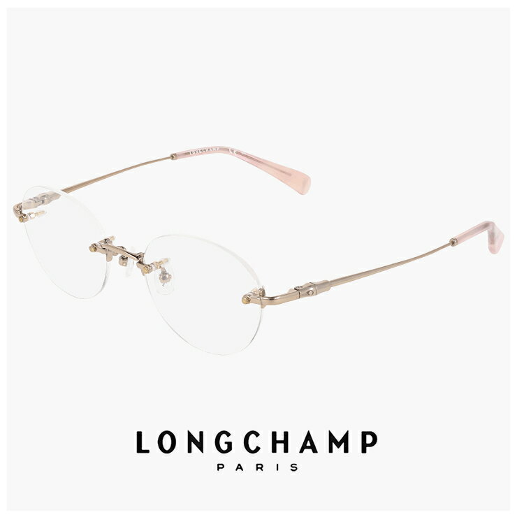 LONGCHAMP\\\' - レディース ロンシャン メガネ lo2552lbj-770 48mm longchamp 眼鏡 [ 度付き,ダテ眼鏡,クリアサングラス,老眼鏡 として対応可能 ] 度入り 度あり かわいい おしゃれ 軽量 チタン フレーム ツーポイント リムレス 枠なし フレームレス ふちなし 丸メガネ ROSE GOLD カラー