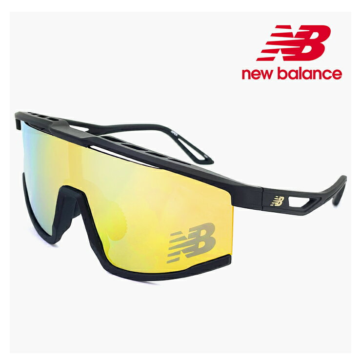 ニューバランス スポーツサングラス NB08100 c02 New Balance サングラス NB-08100X メンズ レディース [ ゴルフ ランニング 自転車 テニス マラソン ] newbalance uvカット 1枚レンズ シールド型 フレーム ミラーレンズ [別売り インナーフレームで 度付きサングラス 対応]