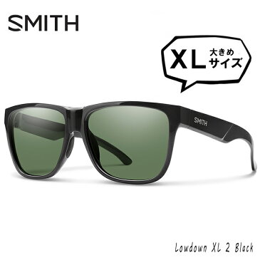 SMITH スミス 偏光サングラス 大きめ サイズ Lowdown XL2 807 Black polarized Gray Green 大きい XLサイズ 横幅 大きい 偏光 サングラス メンズ 男性用