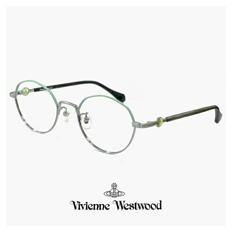 ヴィヴィアン ウエストウッド レディース メガネ 40-0010 c01 48mm Vivienne Westwood 眼鏡 女性 [ 度付き,ダテ眼鏡,クリアサングラス,老眼鏡 として対応可能な UVカット レンズ 付き ] 40-0010 多角形 型 メタル フレーム オーブ