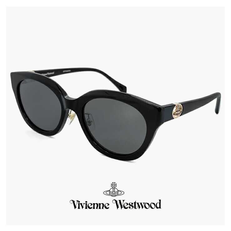 レディース ヴィヴィアン ウエストウッド サングラス 41-5005 c03 54mm Vivienne Westwood uvカット 紫外線対策 ウェリントン 型 フレーム 黒 ブラック オーブ アジアンフィット モデル