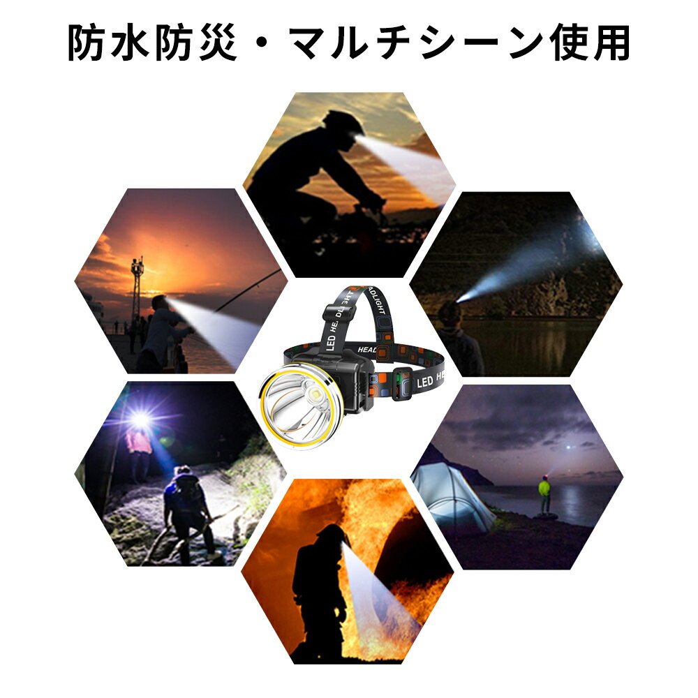 【LEDヘッドライト】LEDヘッドライト充電式ライトセンサー点灯残量表示ヘッドランプ軽量高輝度USB防災防水キャンプ野外夜釣り停電対策amp;#160;headlight登山室内作業フラッシュ登山サイクリング自転車防災災害読書夜の警備amp;#160;アウトドア