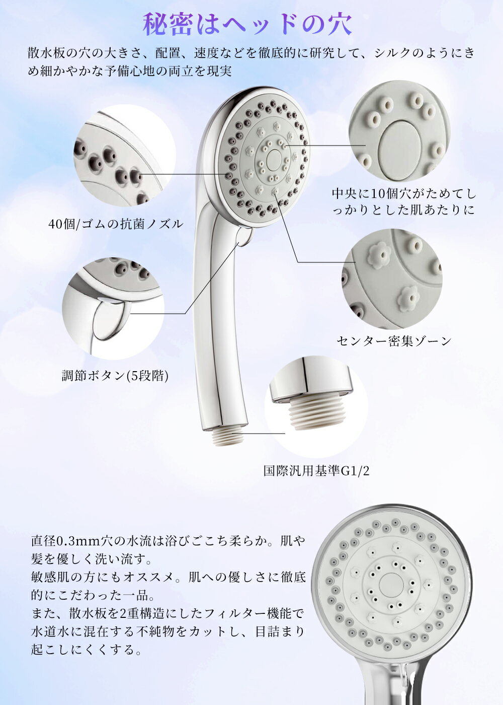 新作 最終価格‼️ シャワーヘッド マイクロバブル 高水圧 美髪 美肌