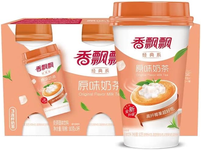 sunjoyの香飄飄 ミルクティー インスタントミルクティー 台湾タピオカ カフェ風ドリンク 中華飲料　中国産 お茶清涼飲料 ドリンク 飲料 タピオカ 原味 いちご味 香芋味 80g*3 3点セット｜アングル3
