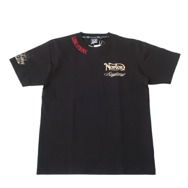 Rakuten - norton ノートン 半袖tシャツ max カモ柄 生地 ロゴ クルーネック 262n1017 黒 L XL XXL アメカジ バイカー【Norton/男性/トップス/半袖T/ストリート/春/夏】【2026年モデル】【正規品】