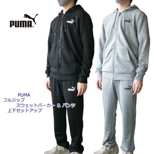 puma プーマ 上下セット メンズ スウェットパーカー＆スウェットパンツ セットアップ 589036/589024【PUMA/男性/ジップパーカー/スエット/SETUP/リラックスウェア/部屋着/スポーツ】【あす楽対応】【正規品】