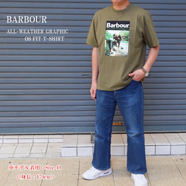 Shirts, T-Shirts - barbour バブアー 半袖tシャツ 251mts1407ol54 オールウェザーグラフィックTシャツ メンズ オリーブ38/40/42【Barbour/男性/ ALL WEATHER GRAPHIC OS FIT Tshirts/トップス/クルー/ロゴ/プリント/ストリート/カジュアル/クラシカル/父の日】【2025年モデル】【正規品】