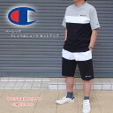 チャンピオン champion 上下セット c3-b350/ c3-b514 パネル 半袖tシャツ/ショートパンツ セットアップ【Champion/男性/トップス/ショーツ/ボトムス/ルームウエア/部屋着/Tスーツ/ストリート/カジュアル/スポーティ/父の日】【2025年モデル】【正規品】