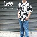 lee リー ポケット付き半袖 tシャツ 牛柄 メンズ lt4147 ブラック ブラウン M/L【男性/半T/ティーシャツ/トップス/クルー/プリント/総柄デザイン/夏/サマー/ロゴ/ストリート】【2023年モデル】【あす楽対応】【正規品】