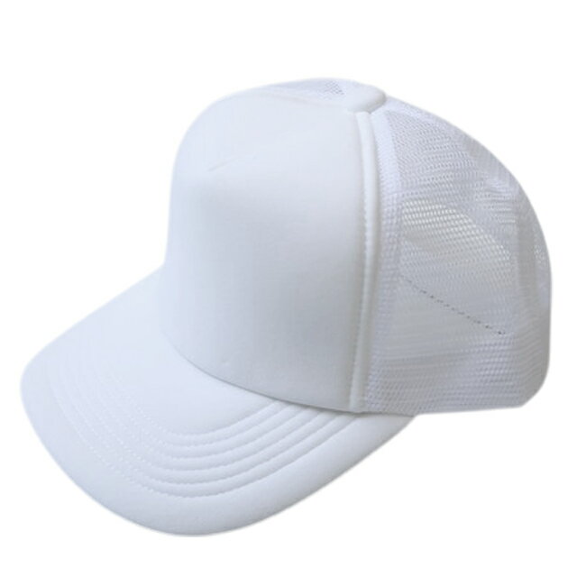 【イベント お木曳 神事 祭りにもおすすめ】 メッシュキャップ ホワイト 白帽子 CAP 伊勢 お木曳 男女兼用 シンプル 日焼け防止