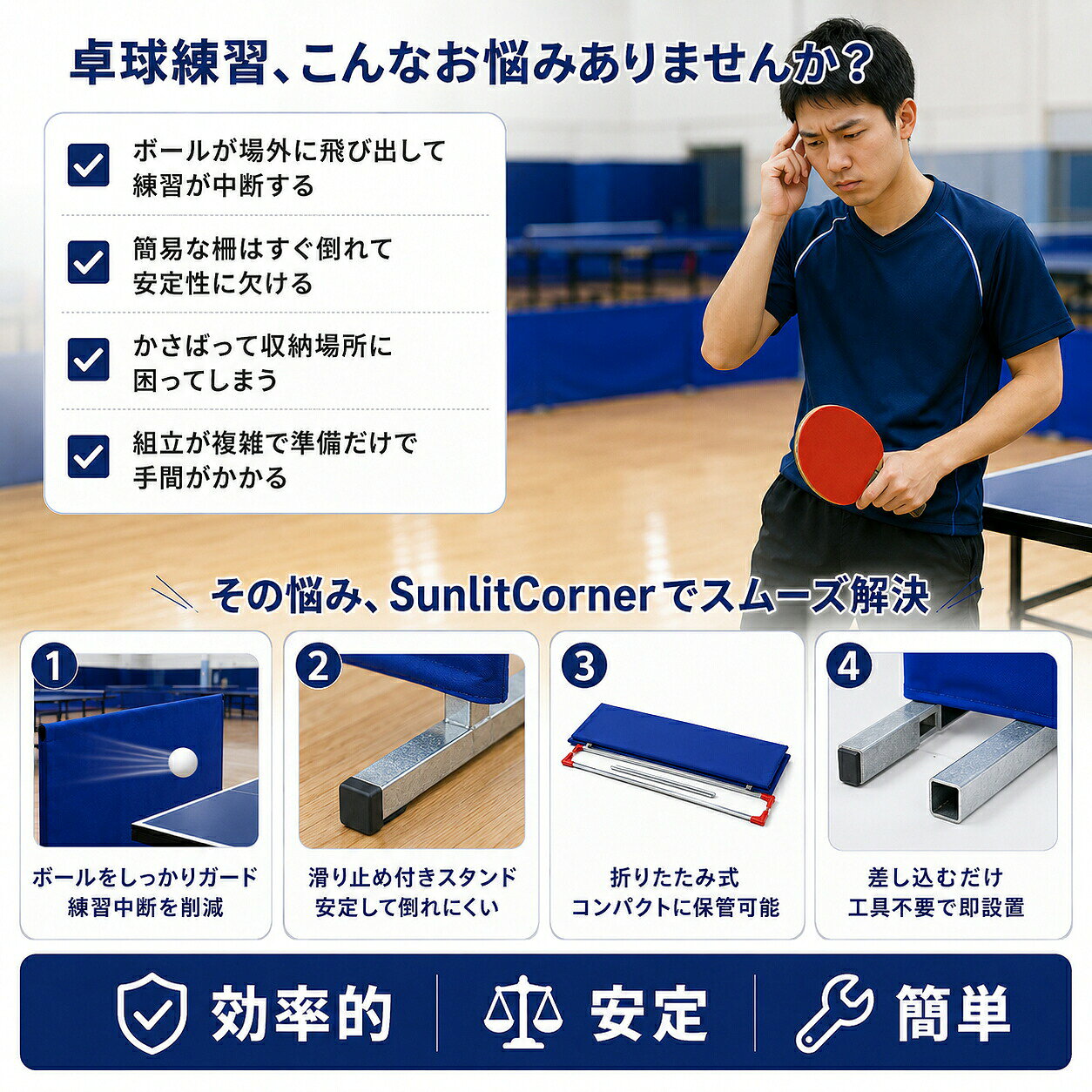 ★送料無料★ 卓球 フェンス 5枚1組 コート用品 フロア仕切りフェンス 防球 柵 軽量 ...