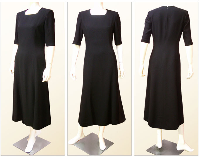 日本製 ブラックフォーマル ロング 喪服 ロング丈（美シルエットフレアーロングワンピース）レディース ミセス 礼服 30代 40代 50代 夏用