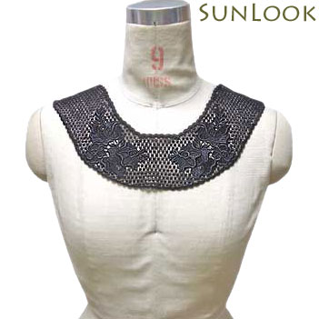 Rakuten - ケミカルレース 襟レース 衿モチーフ 前ヨーク飾り（黒/ブラック）