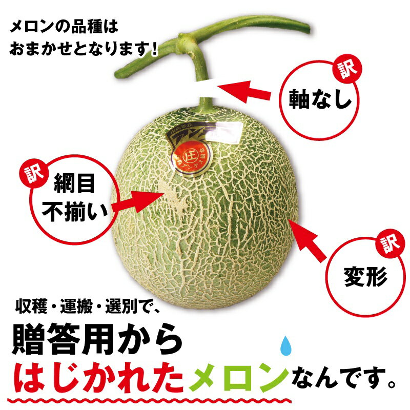 訳あり青肉メロン 4~ 5kg前後(3〜6玉)庄内砂丘産【送料無料】メロン めろん 青肉 ...