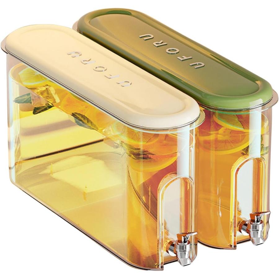 麦茶ポット ピッチャー お茶ポット冷水筒 冷蔵庫ポット 蓋付き 大容量 4L 透明 ドリンクサーバー 広口 ..